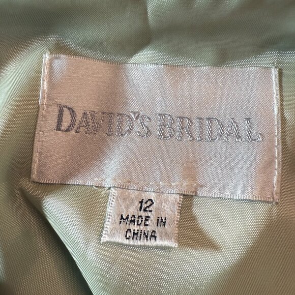 ๐David's Bridal Lace Beaded Chiffon Full Skirt Prom -Cocktail Bridesmaid Dress - Picture 14 of 16